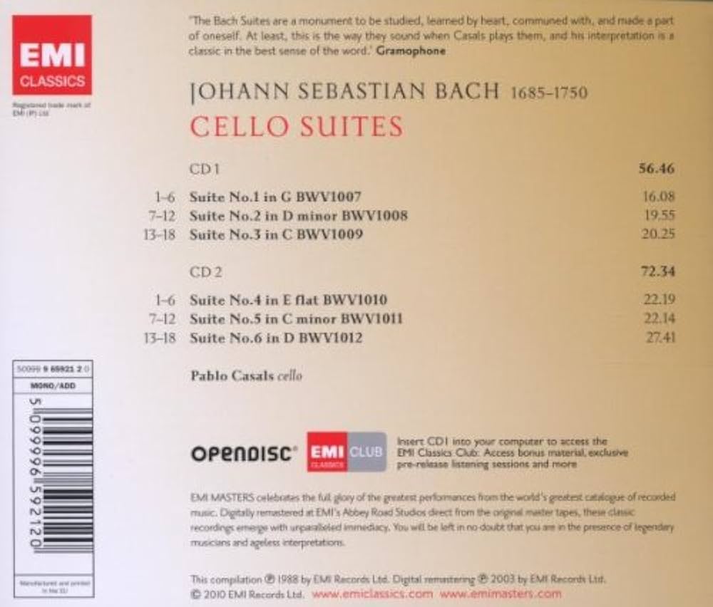 新品未使用　Pablo Casals Edition 　1＆2　【M33】 新品未使用 Pablo Casals Edition 1＆2 【M33】